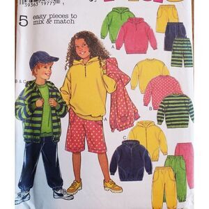 Vintage 90s Style Pattern 2812 Uncut Sweatshirt Hoodie Pants Shorts 4 5 6 7 8 9